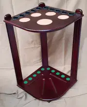 Corner Cue Rack Stand Mahogany Snooker Pool Table Balls Rest