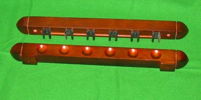 Mahogany 6 cue Pool snooker billiard table wall rack cue rest extension ...