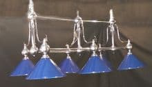Pool snooker light dining table Chandelier Chrome blue shades canopy lighting - 306454412938