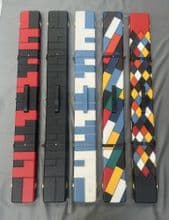 ROSETTA SPORTS LEATHER CUE CASE FOR 3/4 JOINT SNOOKER, POOL, CUES PATCH DIAMOND