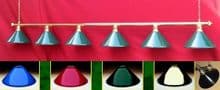 Snooker Table Lighting Rail Brass 6 Way Full Size