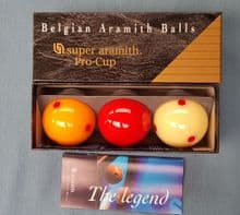 SUPER ARAMITH  61.5mm BALLS PRO CUP 3 CUSHION BALLS CAROM FRENCH ITALIAN BILLIARDS