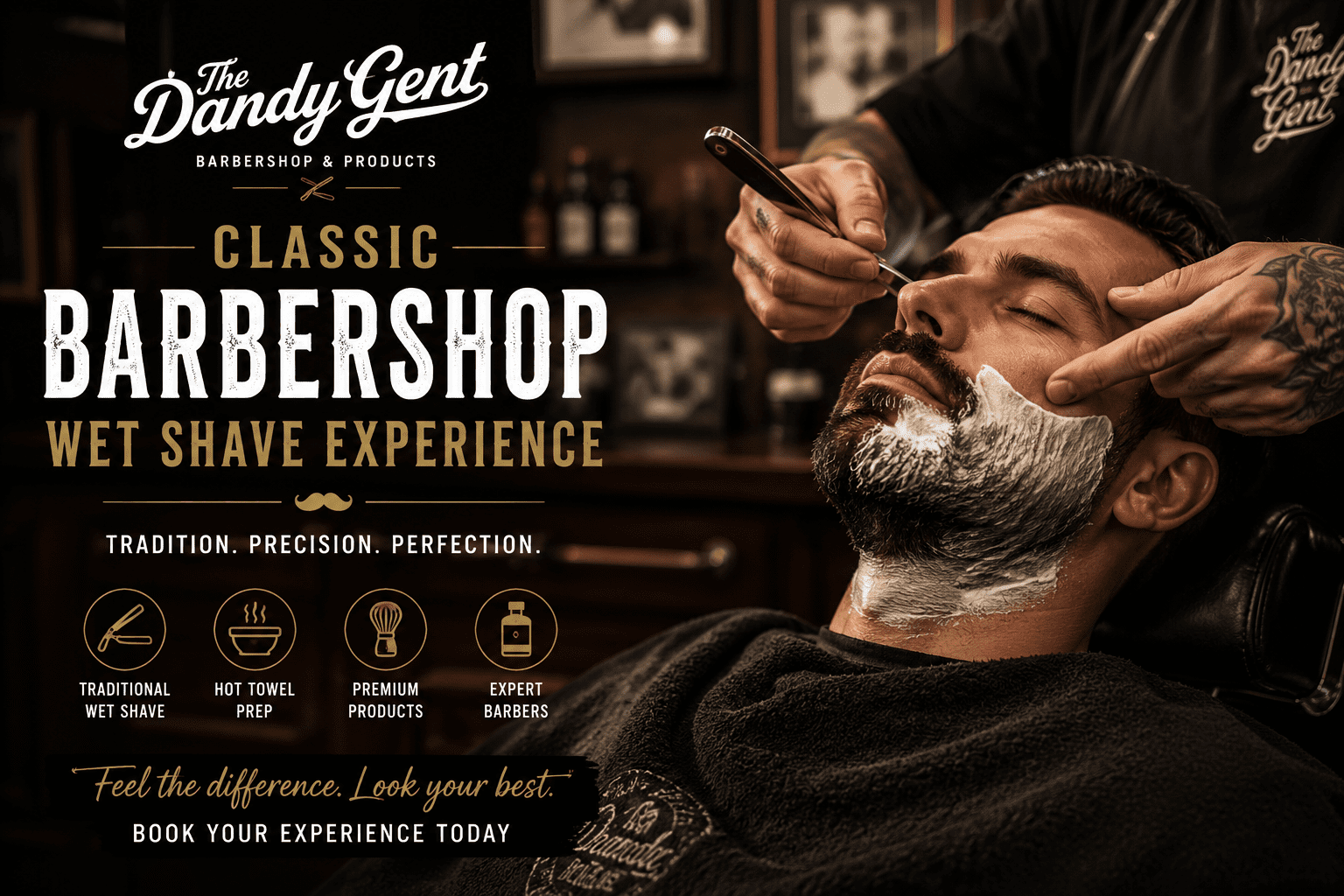 Classic Barbershop Wet Shave Experience at The Dandy Gent