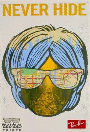 1960s Rayban Sunglasses Advert - New York Map