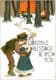 6 Pack of  Vintage Christmas Postcards Santa, Robins, Holly, Girl with Dogs etc