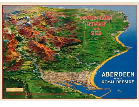 Aberdeen Map Royal Deeside Scotland Frank Mason