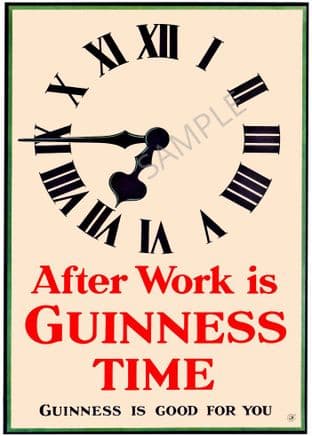 After Work is Guinness Time Clock Beer Advert