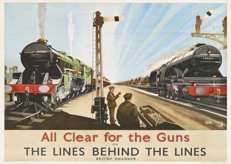 All clear for the guns British Railways War poster