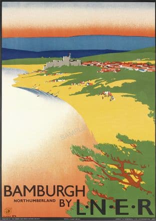 Bamburgh Beach & Castle LNER