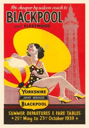 Blackpool & Fleetwood By Coach Art Deco Girl