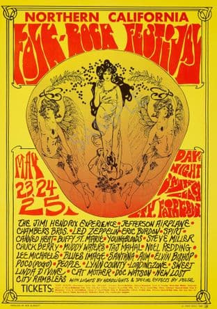 California Folk Rock Fest 1968 Jimi Hendrix Jefferson Airplane Led Zep Chuck Berry Muddy Waters Ect