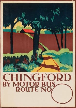 Chingford by Motor Bus 1919 Edward McKnight Kauffer