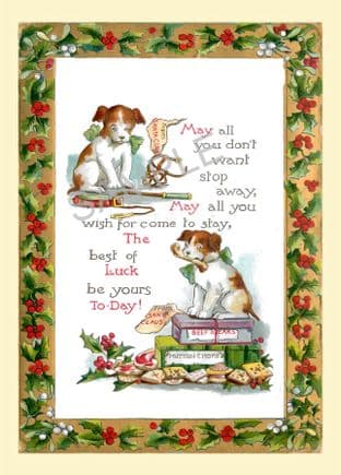 Christmas Postcards Pack of 6 Dogs with Presents PC-111