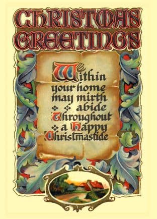 Christmas postcards Vintage - Pack of 6 C4