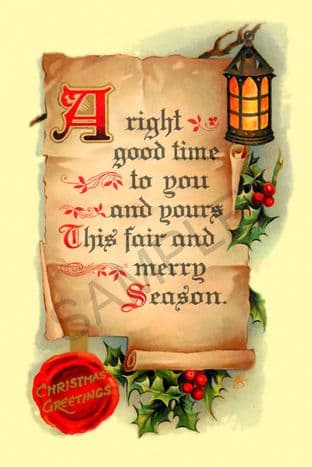 Christmas Postcards Vintage - Pack of 6 C6