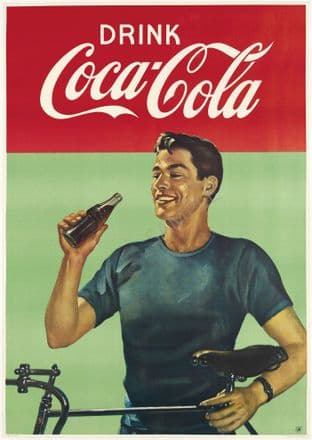 Coke Coca Cola 60s Man cycling