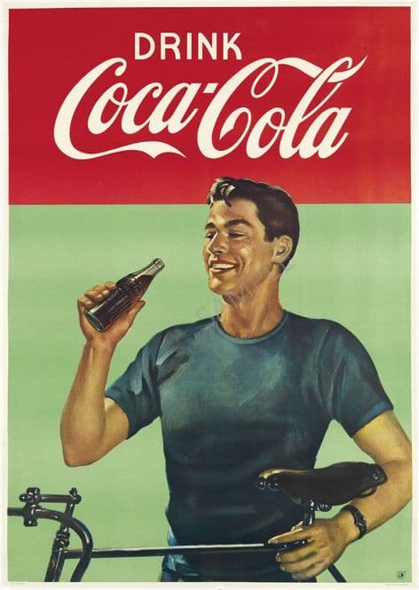 Coke Coca Cola 60s Man cycling