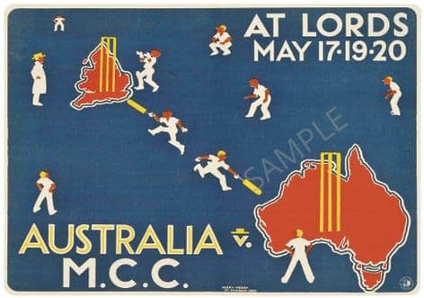 Cricket test Match England Australia MCC 1920 Lords
