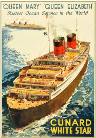 Cunard White Star " Queen Elizabeth" "Queen Mary"
