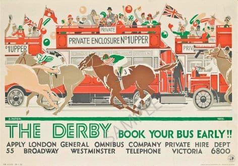Derby Day 1929 Book Your Bus Early London General Omnibus Company