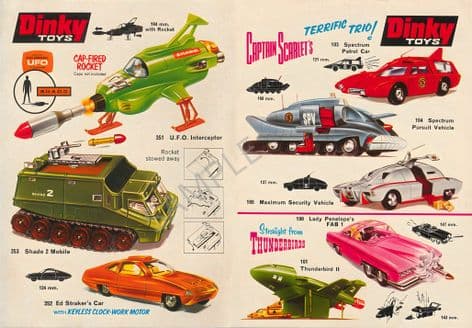 Dinky toys Thunderbirds, Captain Scarlet UFO 1960'S no3