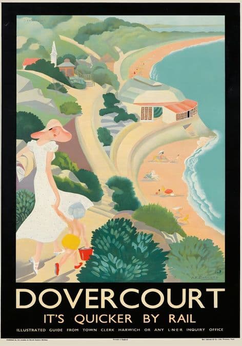 Dovercourt Harwich Essex LNER Railway poster