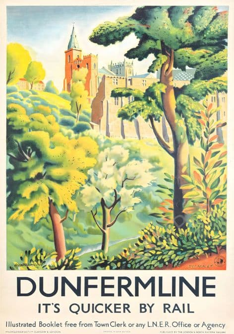 Dunfermline Scotland LNER  Quicker by Rail