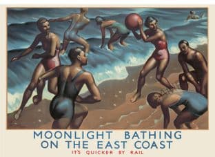 East Coast Moonlight Bathing Art Deco