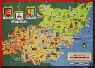 Essex Hertfordshire Suffolk map British Rail