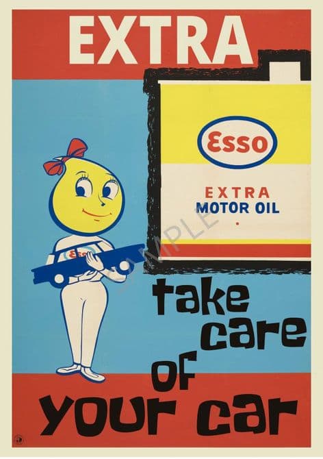 Esso Girl Extra Oil Motor Oil