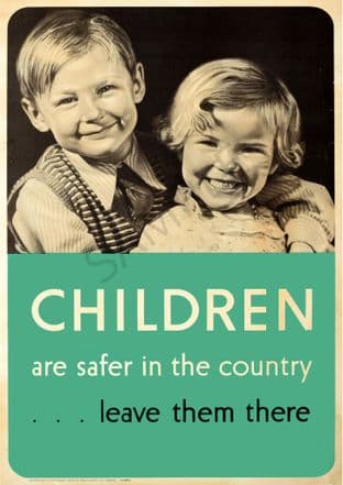 Evacuation Poster Children are safer in the country