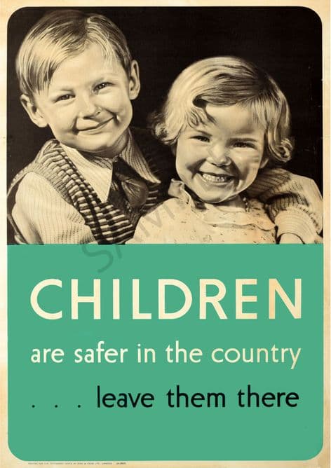 Evacuation Poster Children are safer in the country