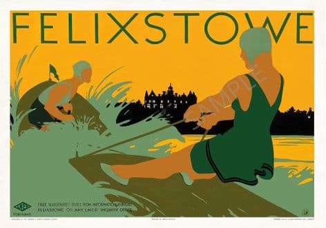 Felixstowe Deco Girl Water Skier