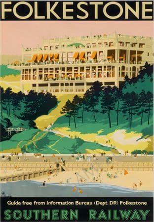 Folkstone The Leas Southern Railways 1934