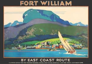Fort William Ben Nevis LNER East Coast Route Railway Poster