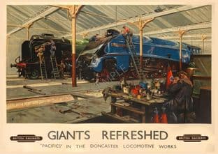 Giants Refreshed Terence Cuneo Pacifics in Doncaster Locomotive Works