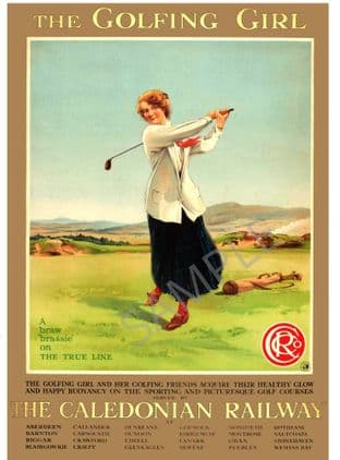 Golfing Girl " A Braw Brassie" The Caledonian Railway