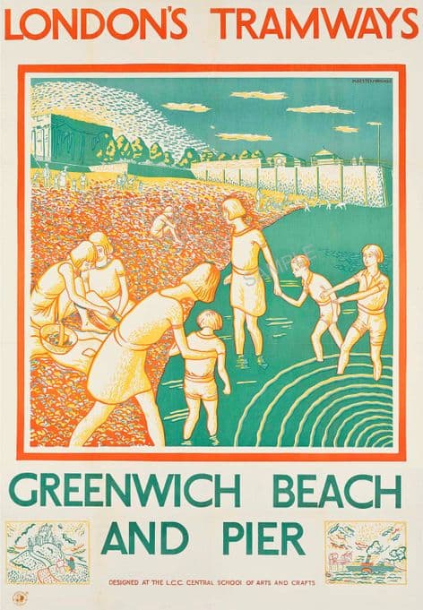 Greenwich Beach and Pier River Thames London Tramways
