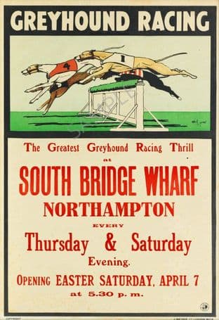 Greyhound Racing South Bridge Wharf Northhampton 1928
