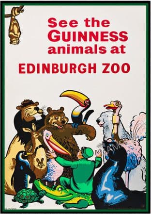 Guinness animals at Edinburgh Zoo Advertising Sign