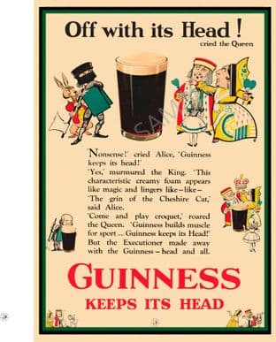 Guinness Beer Advert ' Off with its Head' Alice in wonderland