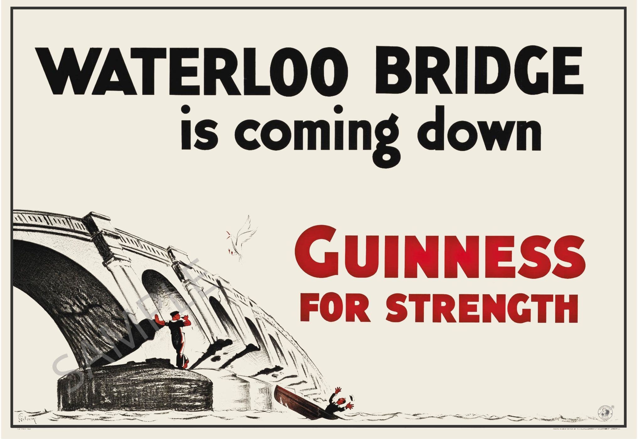 Guinness Waterloo Bridge 1930s Special Poster