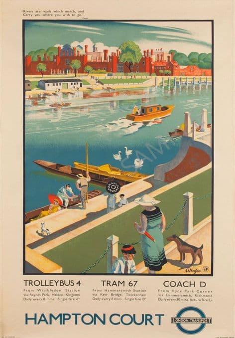 Hampton Court by Trolley bus, Bus, Motor Coach London Transport