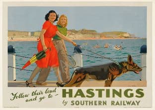 Hastings Prom Art Deco Dog Walkers Chas Pears