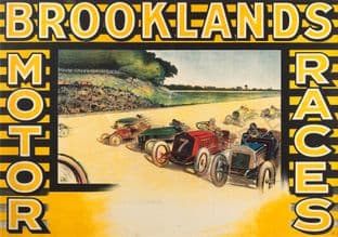 inaugural 'Brooklands Motor Races' advertising poster, 1907