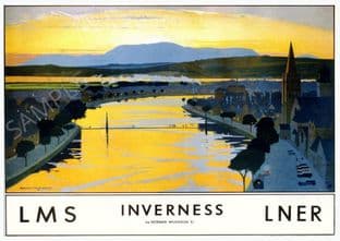 Inverness Scotland LMS LNER Norman Wilkinson