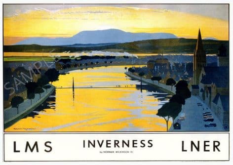 Inverness Scotland LMS LNER Norman Wilkinson
