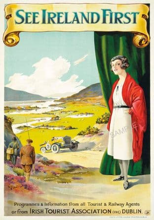 Ireland 1930s Tourist Car Travel Advert
