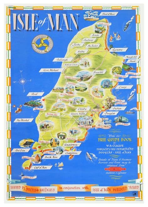 ISLE of MAN Map British Rail