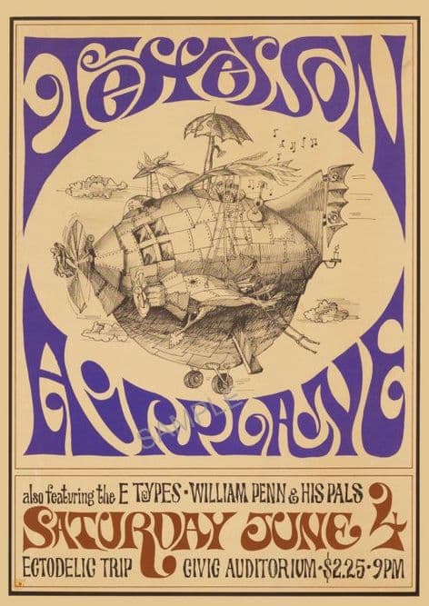 Jefferson Airplane 1960s Concert Print